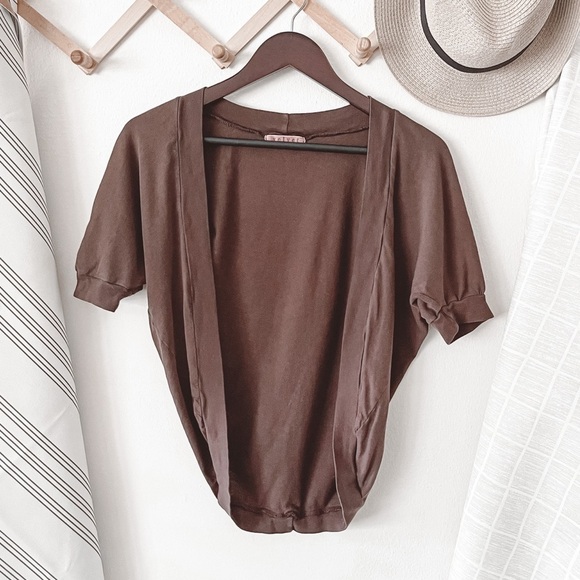 Anthropologie Sweaters - Anthropologie Velvet by Graham and Spencer Neutral Brown Cardigan